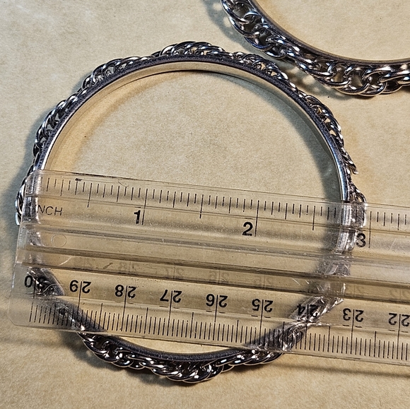 Stainless Steel Bangle Bracelets with rope chain detailing 2 - Picture 4 of 7